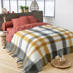 Becquet Plaid et couverture à carreaux ultradoux et duveteux - Tempéré - 360 g/m²< Couverture|Couverture