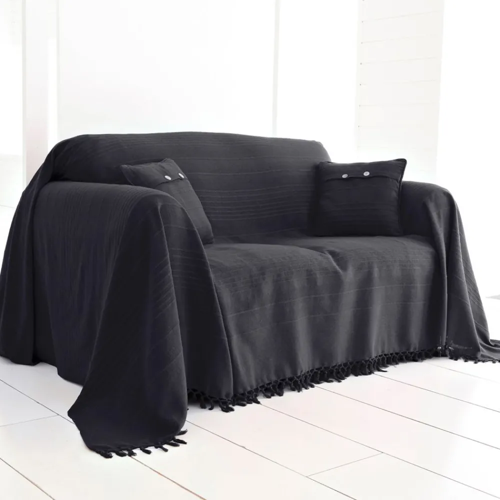 Becquet Plaid et jeté unis en coton< Décoration Textile Unie|Jeté De Canapé, Jeté De Fauteuil