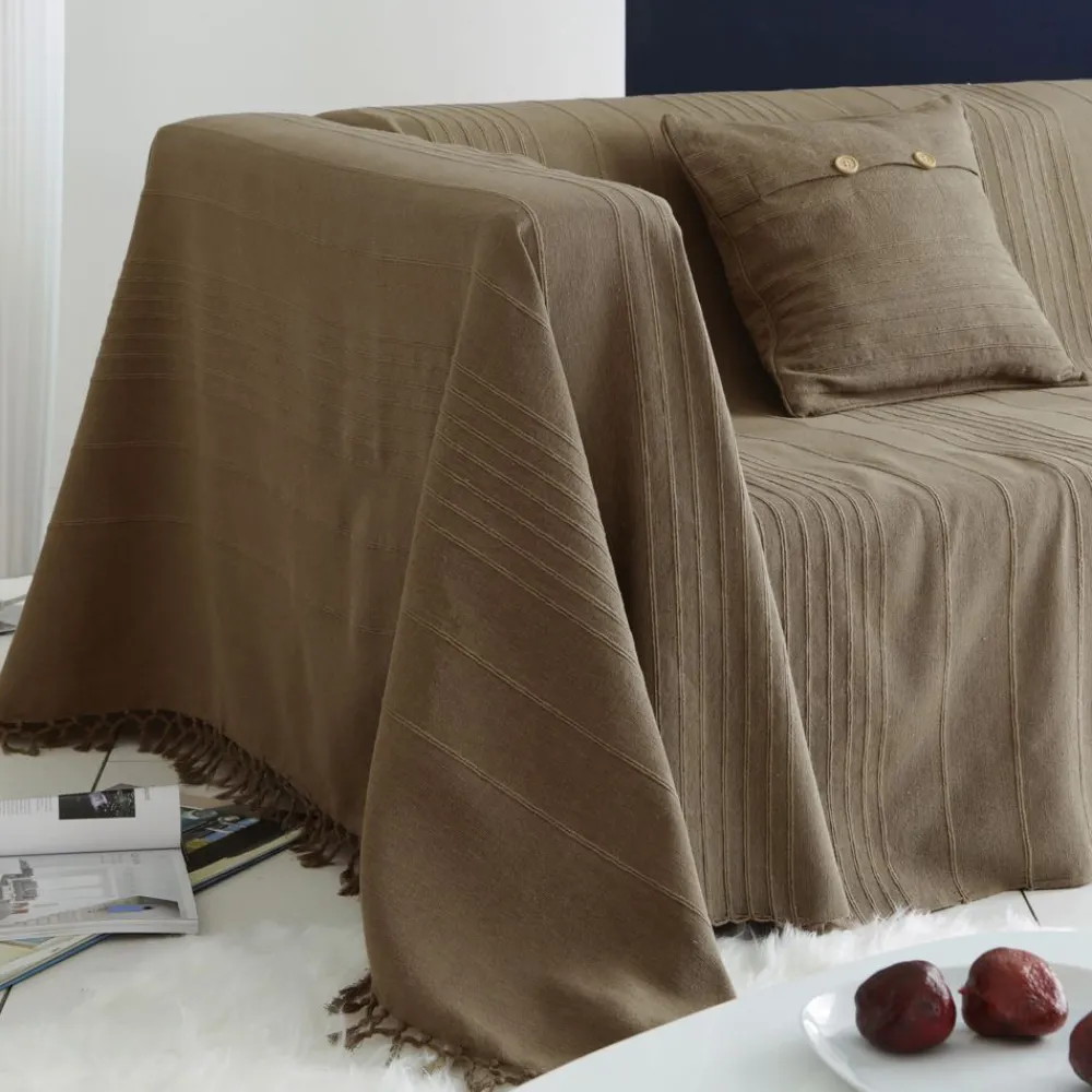 Becquet Plaid et jeté unis en coton< Décoration Textile Unie|Jeté De Canapé, Jeté De Fauteuil
