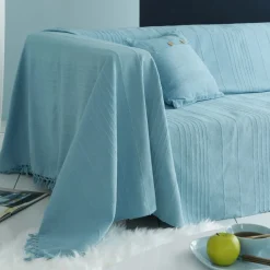 Becquet Plaid et jeté unis en coton< Décoration Textile Unie|Jeté De Canapé, Jeté De Fauteuil