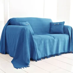 Becquet Plaid et jeté unis en coton< Décoration Textile Unie|Jeté De Canapé, Jeté De Fauteuil