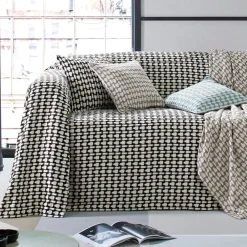 Becquet Plaid et jetés bicolores tissés jacquard< Jeté De Canapé, Jeté De Fauteuil|Les Matières