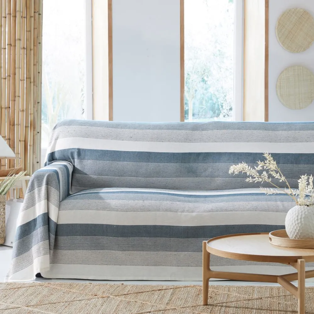 Becquet Plaid et jetés tissés rayures transat< Jeté De Canapé, Jeté De Fauteuil|Les Matières