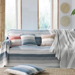 Becquet Plaid et jetés tissés rayures transat< Jeté De Canapé, Jeté De Fauteuil|Les Matières