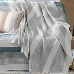 Becquet Plaid et jetés tissés rayures transat< Jeté De Canapé, Jeté De Fauteuil|Les Matières