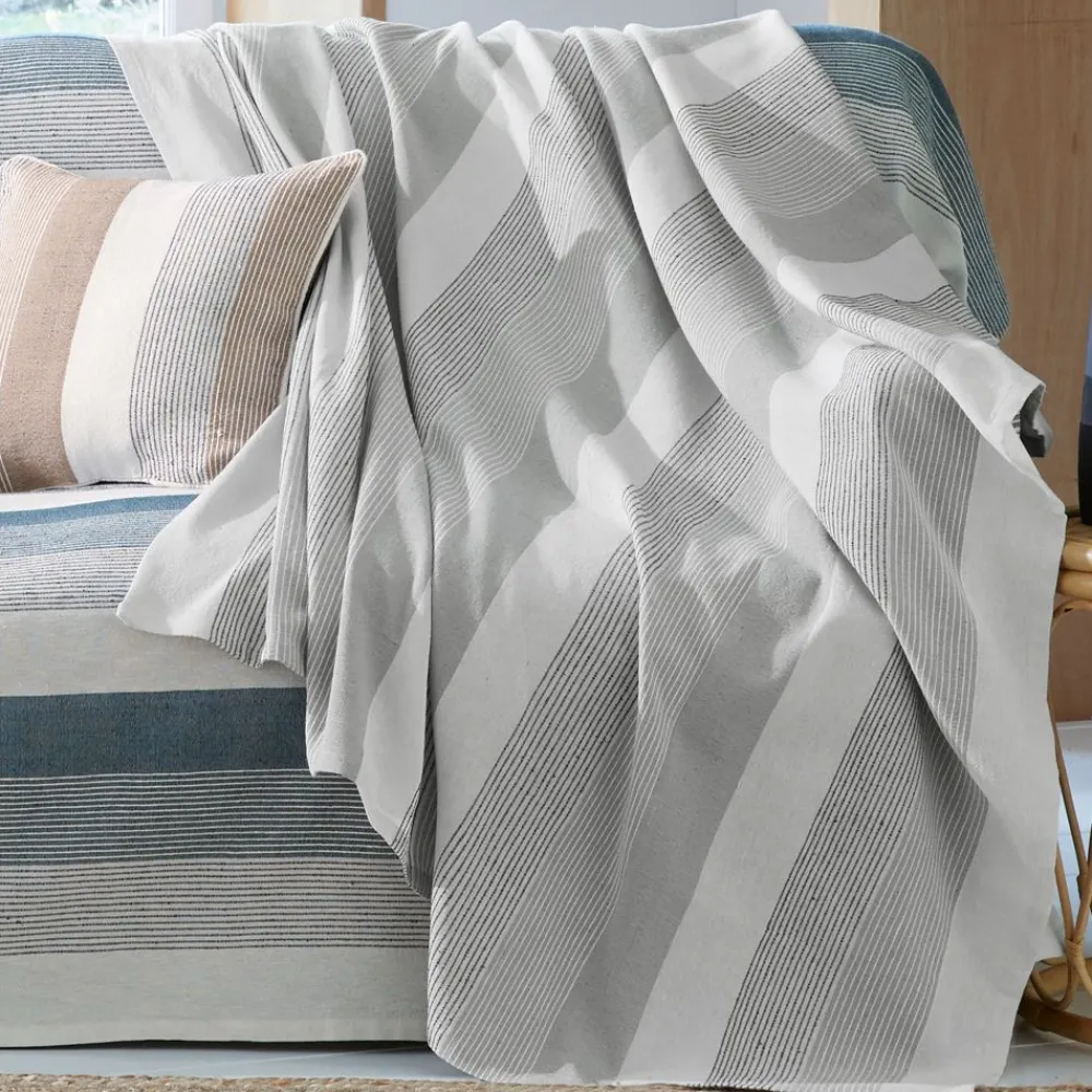 Becquet Plaid et jetés tissés rayures transat< Jeté De Canapé, Jeté De Fauteuil|Les Matières