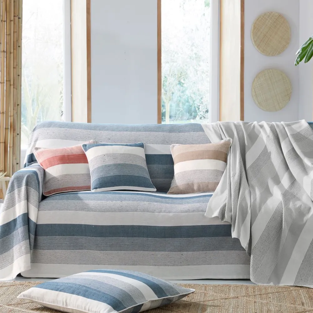 Becquet Plaid et jetés tissés rayures transat< Jeté De Canapé, Jeté De Fauteuil|Les Matières