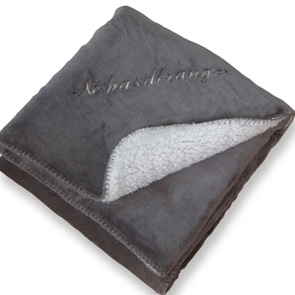 Becquet Plaid façon sherpa réversible personnalisable< Décoration Textile Unie|Rideau Et Déco Textile