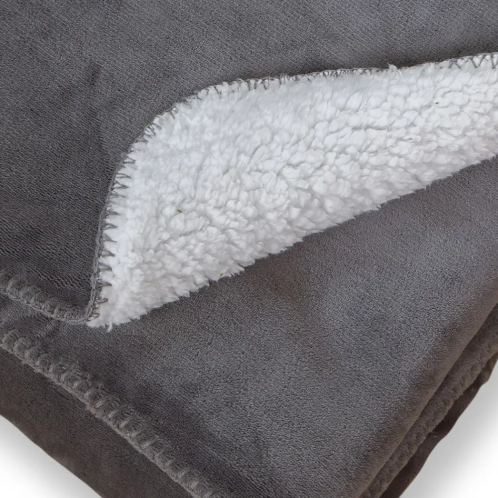 Becquet Plaid façon sherpa réversible personnalisable< Décoration Textile Unie|Rideau Et Déco Textile