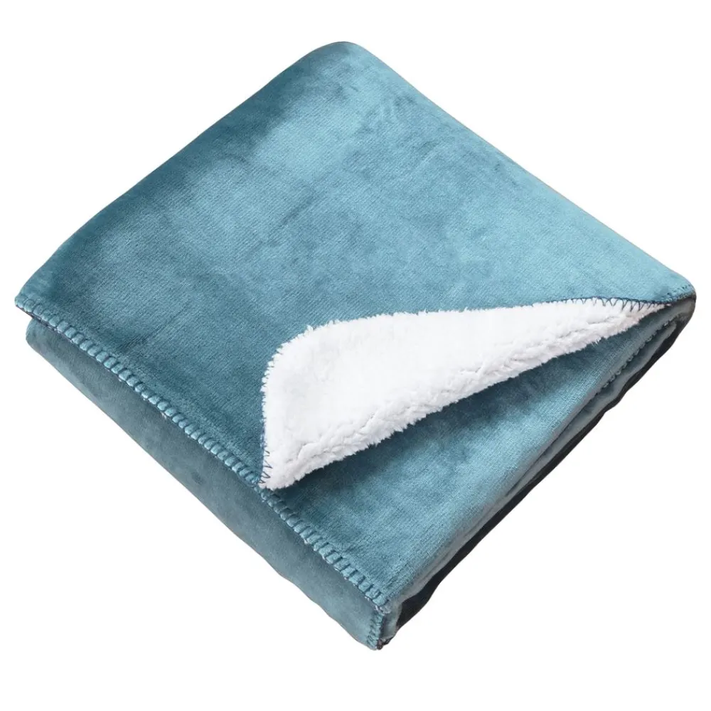 Becquet Plaid façon sherpa réversible personnalisable< Décoration Textile Unie|Rideau Et Déco Textile