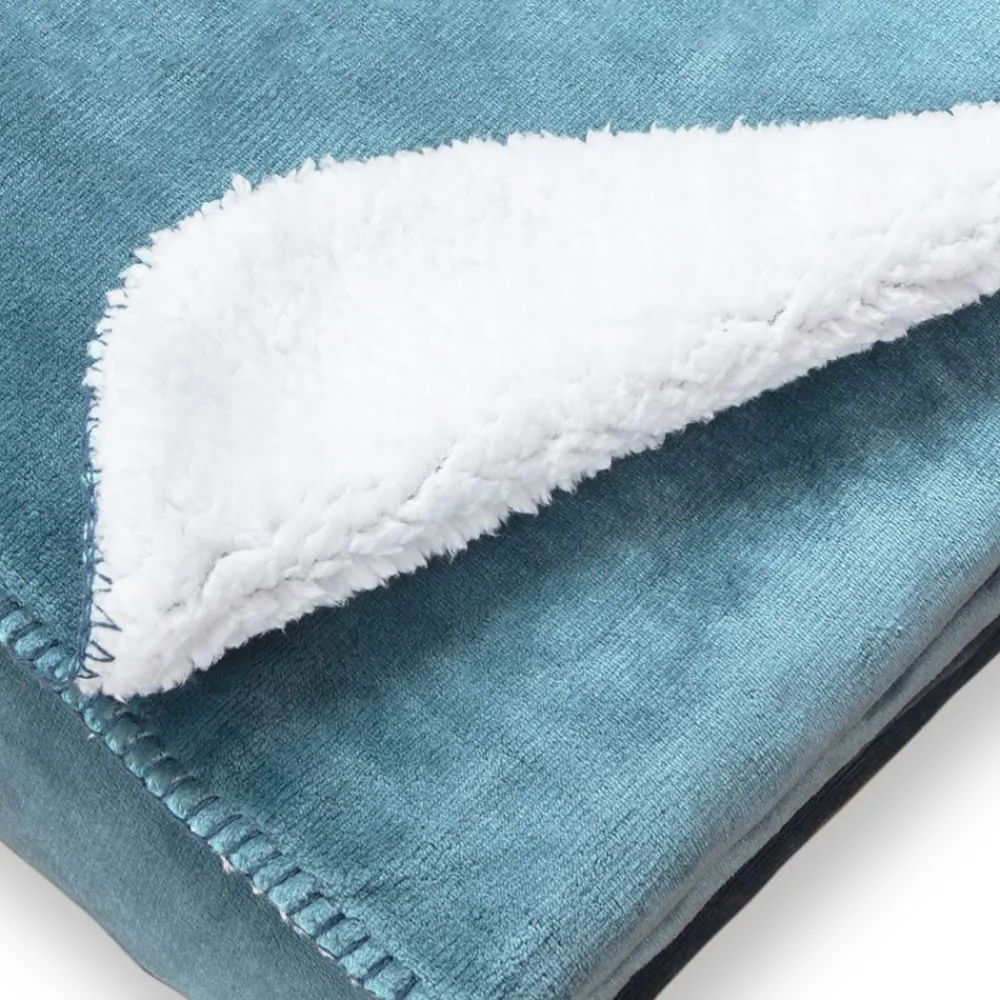 Becquet Plaid façon sherpa réversible personnalisable< Décoration Textile Unie|Rideau Et Déco Textile