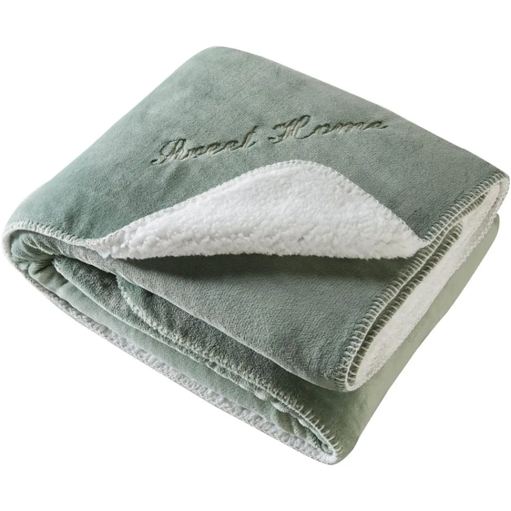 Becquet Plaid façon sherpa réversible personnalisable< Décoration Textile Unie|Rideau Et Déco Textile