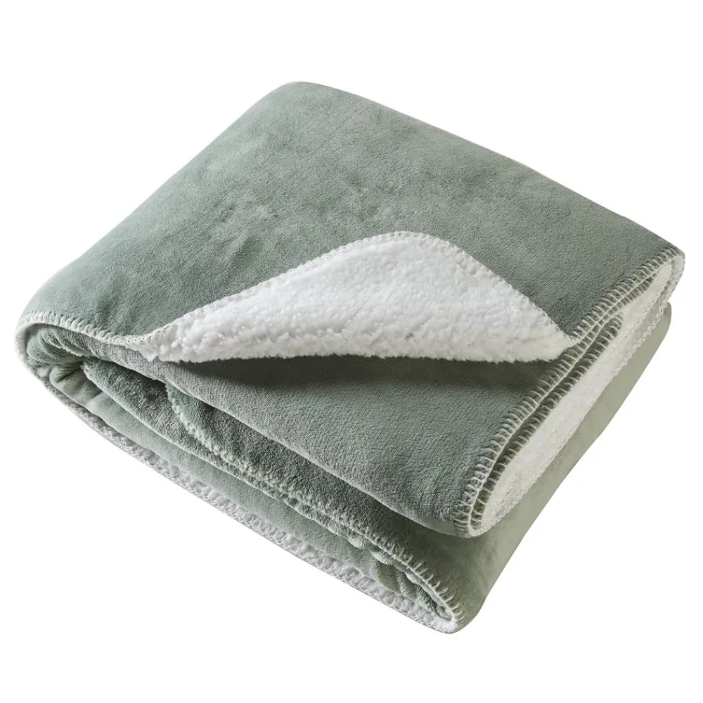 Becquet Plaid façon sherpa réversible personnalisable< Décoration Textile Unie|Rideau Et Déco Textile