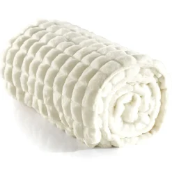 Becquet Plaid imitation fourrure effet carreaux< Rideau Et Déco Textile|Plaid