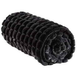 Becquet Plaid imitation fourrure effet carreaux< Rideau Et Déco Textile|Plaid