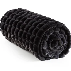 Becquet Plaid imitation fourrure effet carreaux< Rideau Et Déco Textile|Plaid