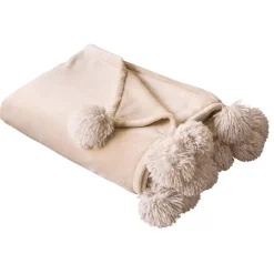 Becquet Plaid pompons en microfibre< Rideau Et Déco Textile|Plaid