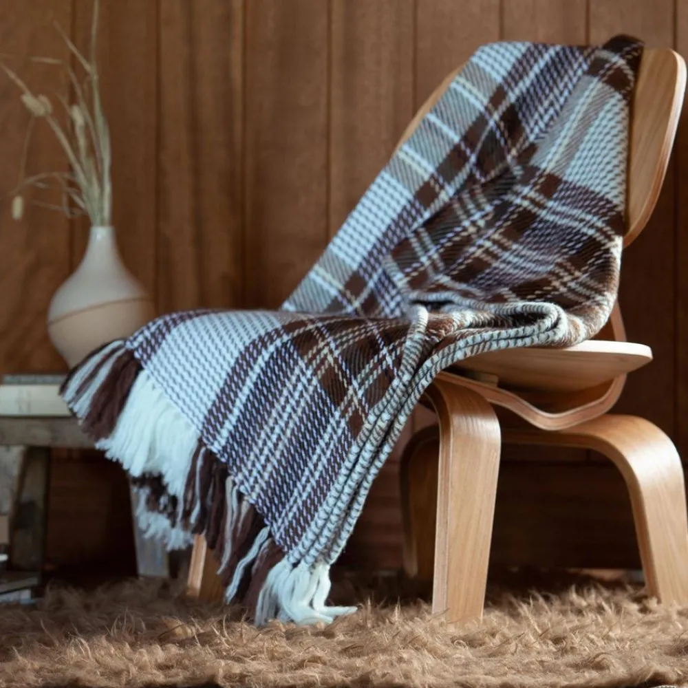 Becquet Plaid tissé jacquard carreaux< Rideau Et Déco Textile|Plaid