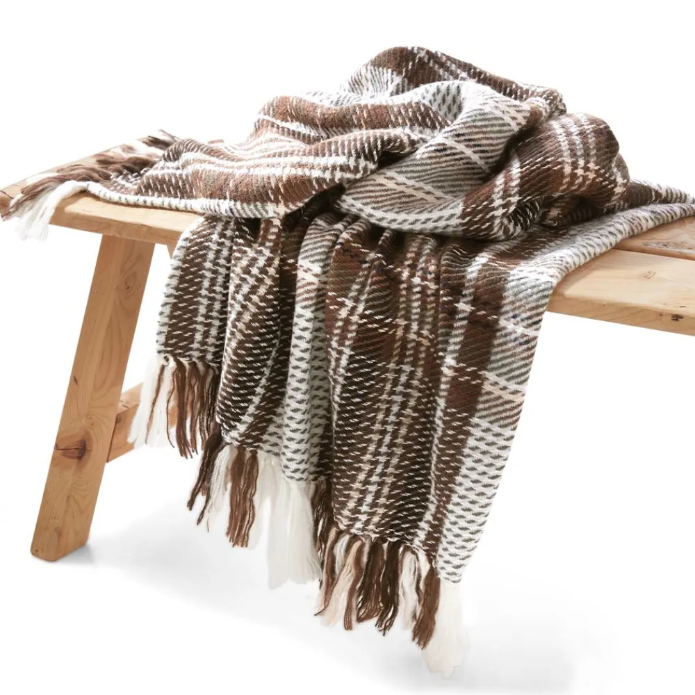 Becquet Plaid tissé jacquard carreaux< Rideau Et Déco Textile|Plaid