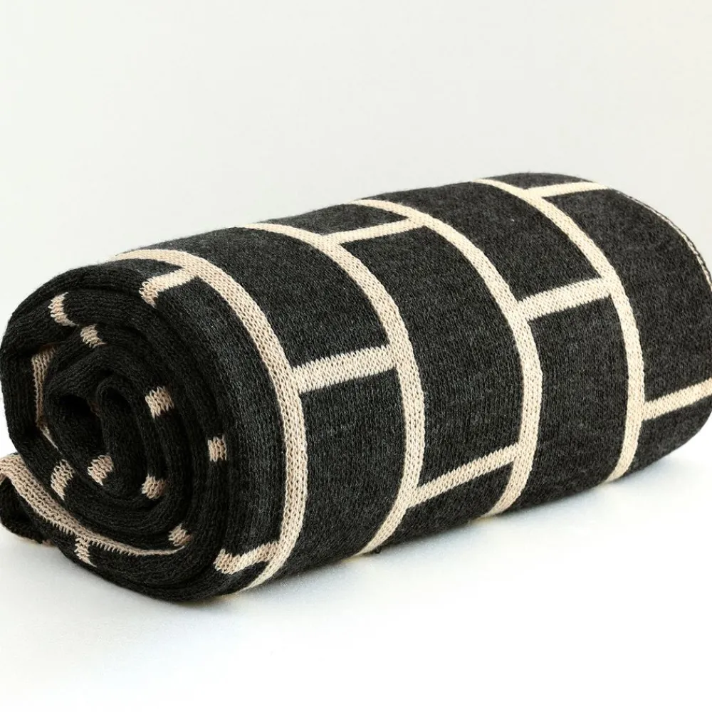 Becquet Plaid tricot effet brique< Rideau Et Déco Textile|Plaid