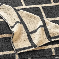 Becquet Plaid tricot effet brique< Rideau Et Déco Textile|Plaid