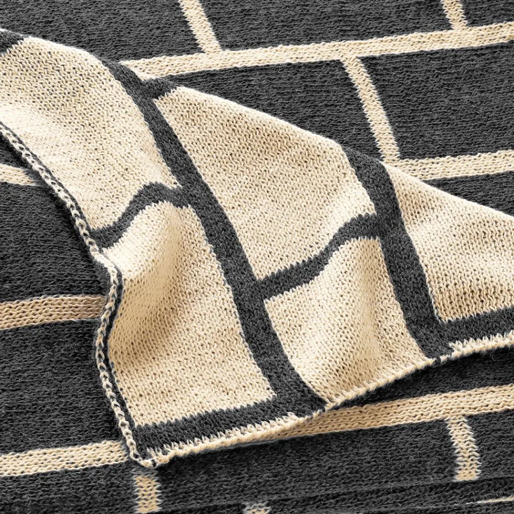 Becquet Plaid tricot effet brique< Rideau Et Déco Textile|Plaid