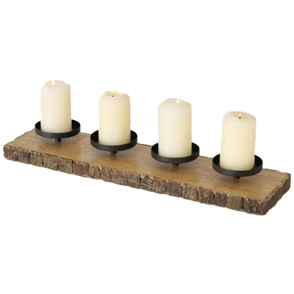 Becquet Porte-bougies en bois et métal< Luminaire|Décoration