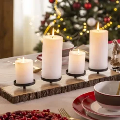 Becquet Porte-bougies en bois et métal< Luminaire|Décoration