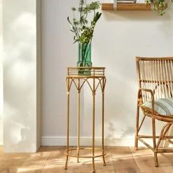 Becquet Porte-plante métal et rotin sur pieds< Vase, Cache-Pot|Décoration