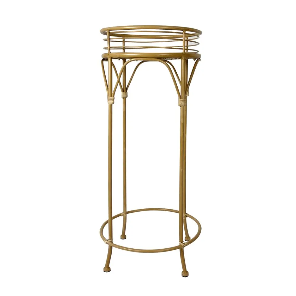 Becquet Porte-plante métal et rotin sur pieds< Vase, Cache-Pot|Décoration