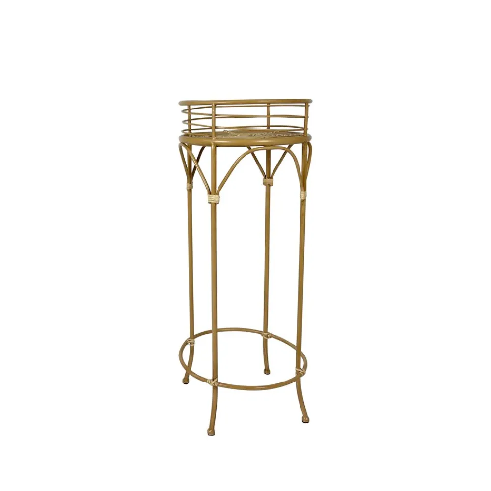 Becquet Porte-plante métal et rotin sur pieds< Vase, Cache-Pot|Décoration