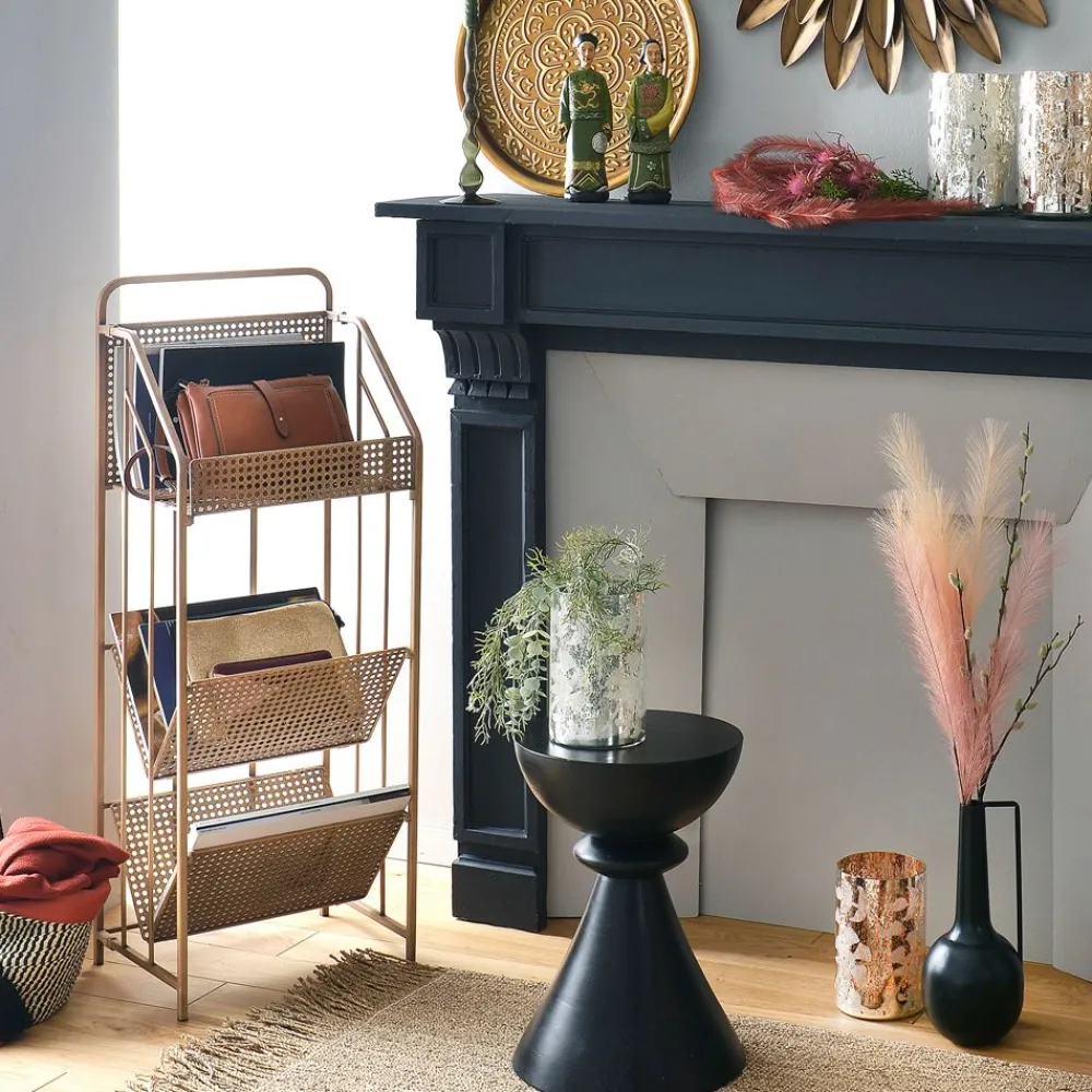 Becquet Porte-revues en métal effet cannage< Rangement, Gain De Place|Meuble, Étagère