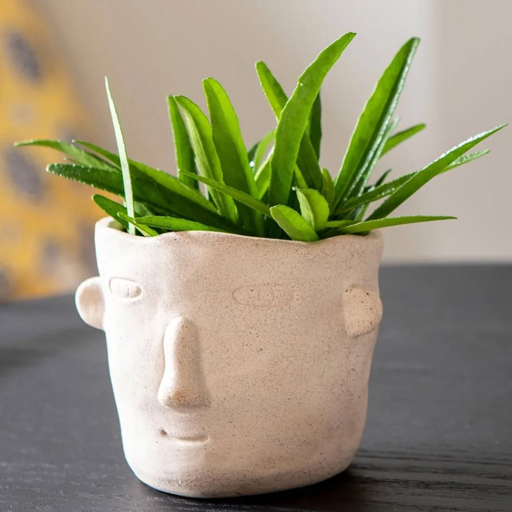 Becquet Pots en terre cuite visages< Vase, Cache-Pot|Décoration