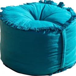 Becquet Pouf frangé< Rideau Et Déco Textile|Décoration Textile Unie