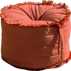 Becquet Pouf frangé< Rideau Et Déco Textile|Décoration Textile Unie