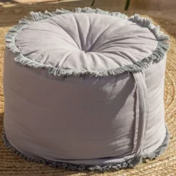 Becquet Pouf frangé< Rideau Et Déco Textile|Décoration Textile Unie
