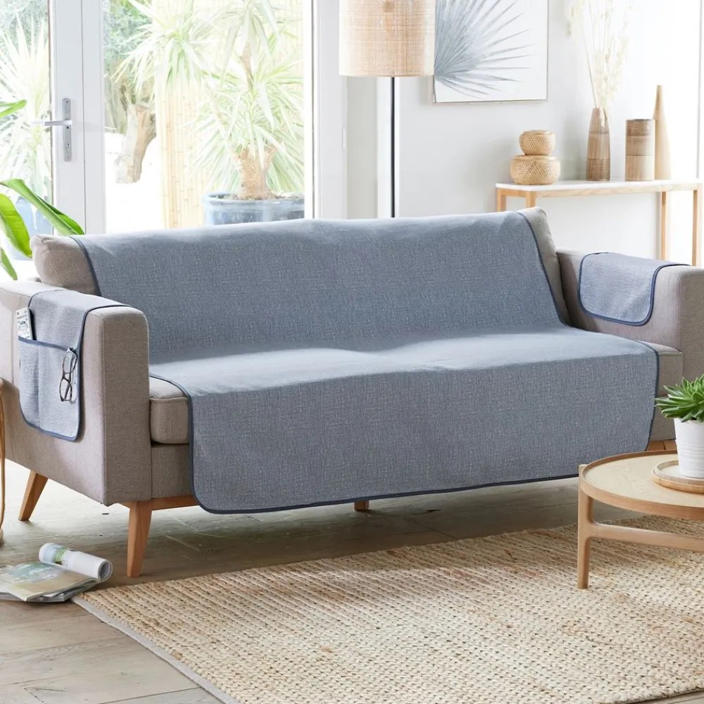 Becquet Protège-fauteuil et canapé universels faux uni< Rideau Et Déco Textile|Décoration Textile Unie