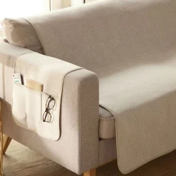Becquet Protège-fauteuil et canapé universels faux uni< Rideau Et Déco Textile|Décoration Textile Unie