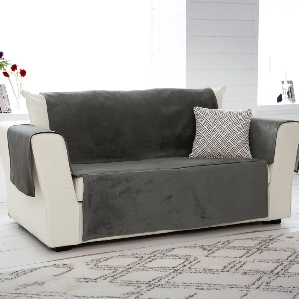 Becquet Protège-fauteuil et canapé universels aspect velours "grainé" - CRÉATION< Jeté De Canapé, Jeté De Fauteuil|Housse De Clic-Clac, Housse Bz