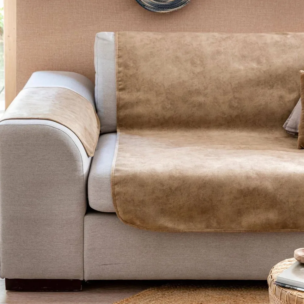 Becquet Protège-fauteuil et canapé universels toucher suédine< Rideau Et Déco Textile|Décoration Textile Unie