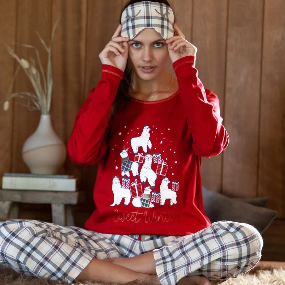 Becquet Pyjama + masque de nuit assorti motif Noël DODO HOMEWEAR®<Enfant Linge De Lit Ado, Housse De Couette|Pyjama Femme