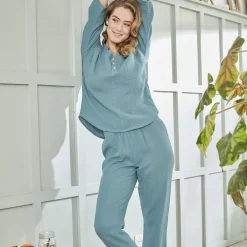 Becquet Pyjama femme en gaze de coton - CRÉATION< Beauté, Bien-Être|Beauté, Bien-Être