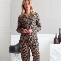 Becquet Pyjama femme fluide motif feuilles<Femme Pyjama Femme|Pyjama, Liquette, Nuisette