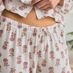 Becquet Pyjama femme jersey motif fleurs et pois<Femme Pyjama Femme|Les Matières