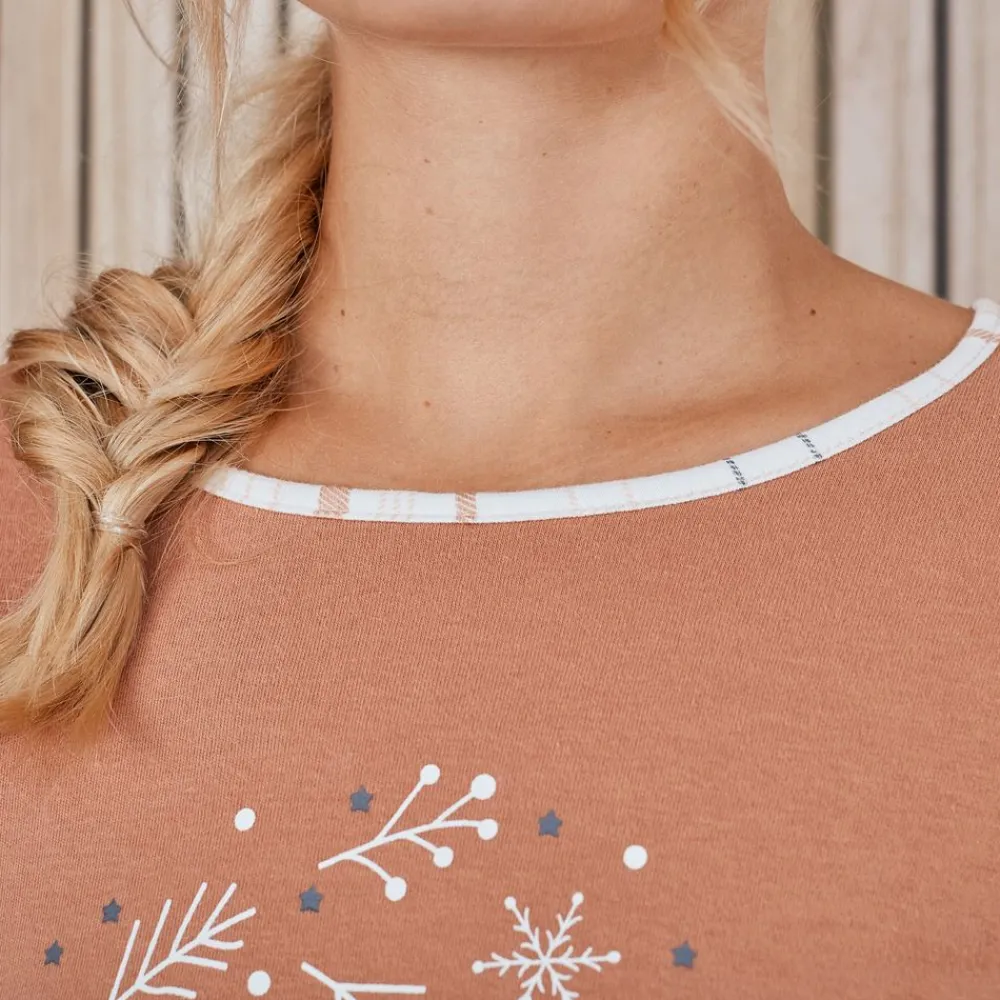 Becquet Pyjama femme jersey uni et carreaux<Femme Pyjama Femme|Les Matières