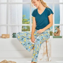 Becquet Pyjama femme motif citron - CRÉATION<Femme Pyjama Femme|Pyjama, Liquette, Nuisette