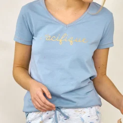Becquet Pyjama femme motif coquillages - DODO HOMEWEAR<Femme Pyjama Femme|Les Matières