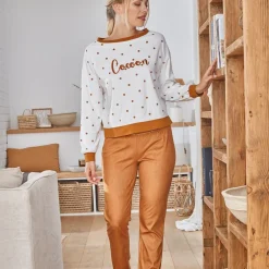 Becquet Pyjama femme velours à pois - CRÉATION<Femme Pyjama Femme|Pyjama, Liquette, Nuisette