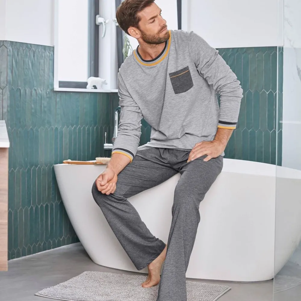 Becquet Pyjama homme jersey chiné bicolore<Homme Pyjama Homme|Pyjama, Liquette, Nuisette