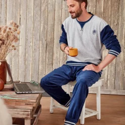 Becquet Pyjama homme velours style jogging<Homme Pyjama Homme|Les Matières
